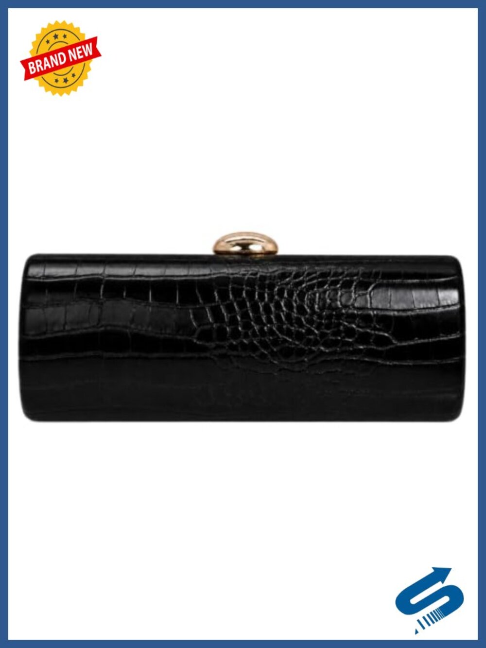 PU Leather Crocodile Evening Clutch 3-in-1 Crossbody Formal Party Purse